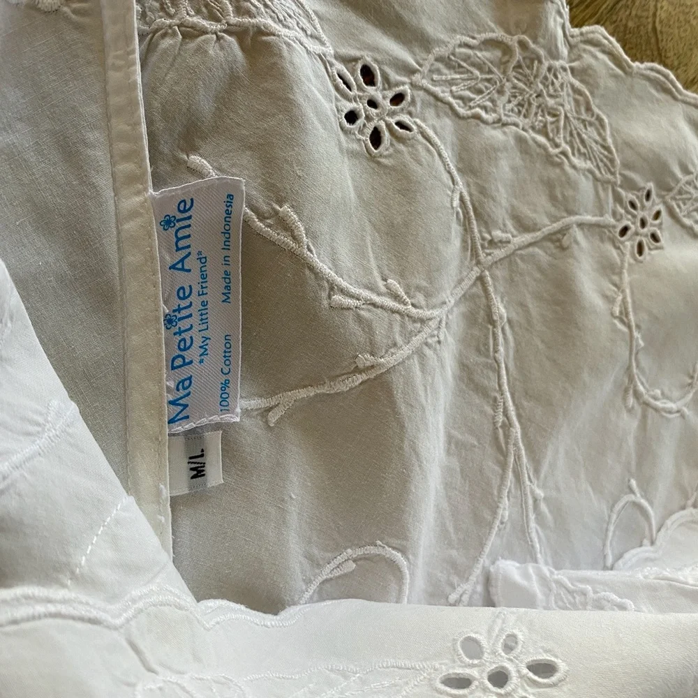 Toddler Girl Cotton Lace White Summer Shift Dress